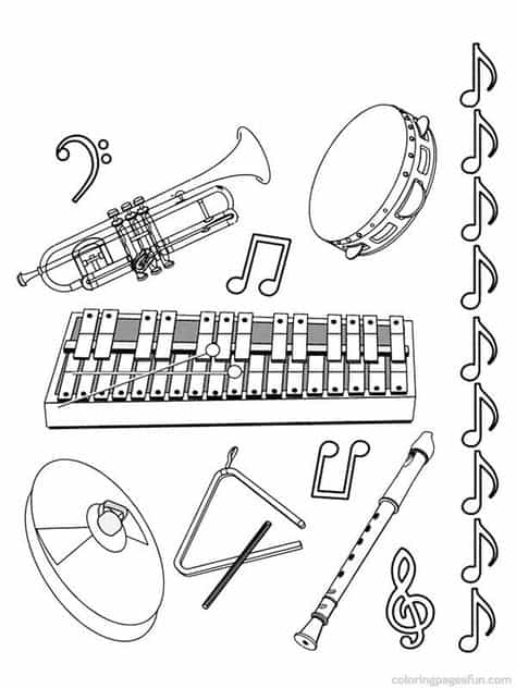 instruments de musique et notes