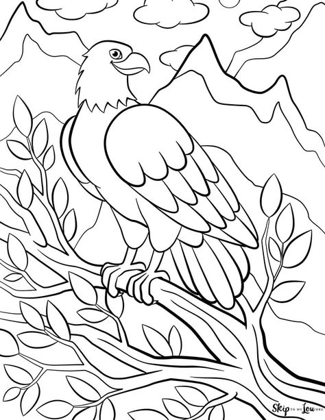 beau coloriage d'aigle