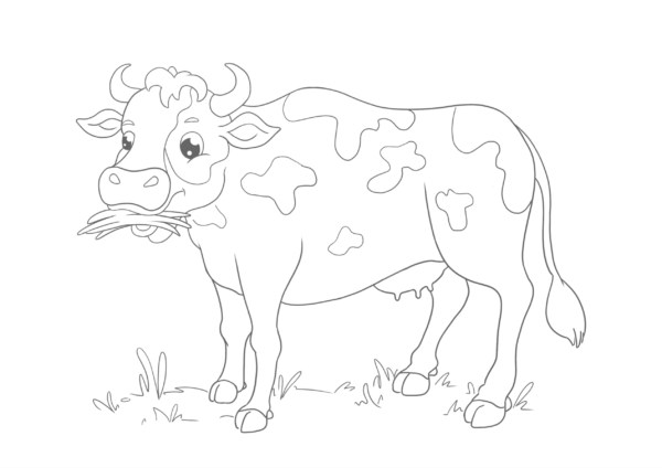 38 dessin de vache tachetée mangeant des jouets du Nil