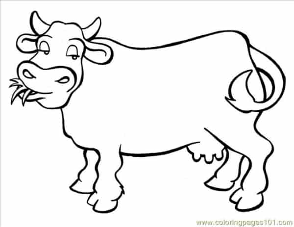 7 coloriages de vache qui mange